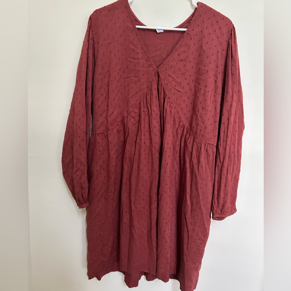 Terra cotta drop waist dress